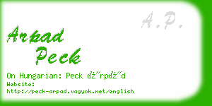 arpad peck business card